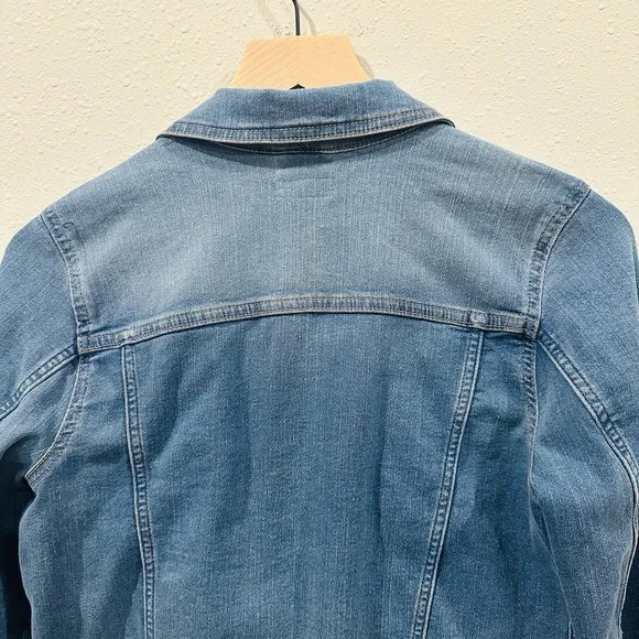 J.Crew Crewcuts Button Front Jean Jacket Blue Youth Girls Classic Crop Size 14 - Picture 9 of 16